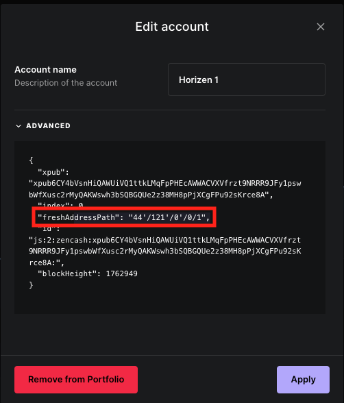 Find derivation path