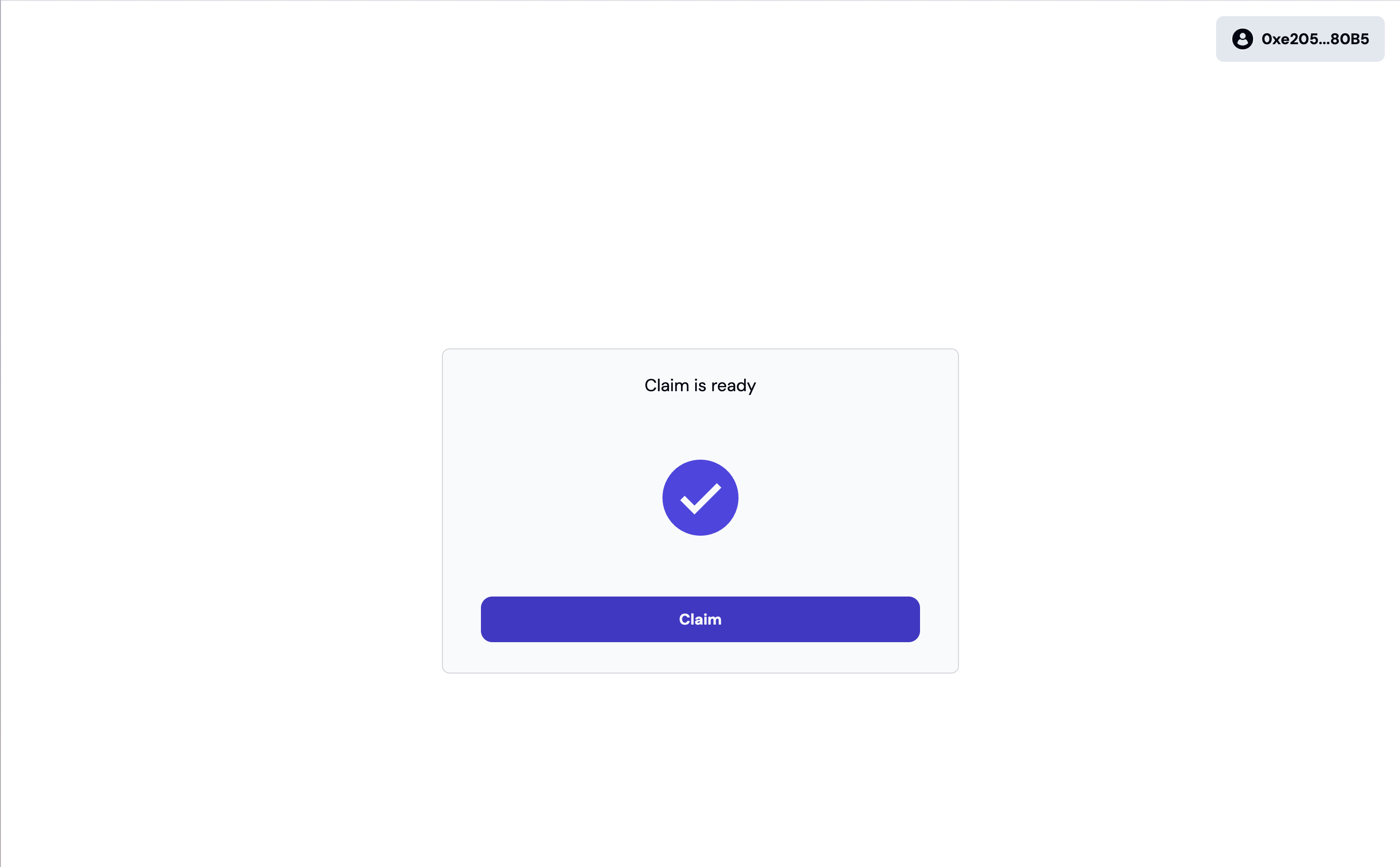 Claim is ready screen after 7-day window