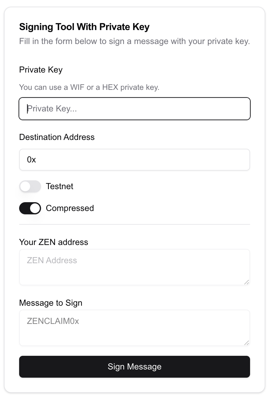 Private Key Signing Tool
